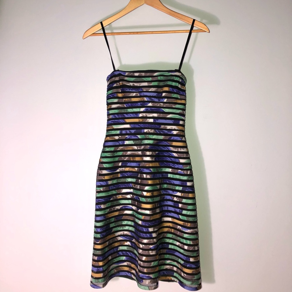 Strapless BCBG multicolor mini dress